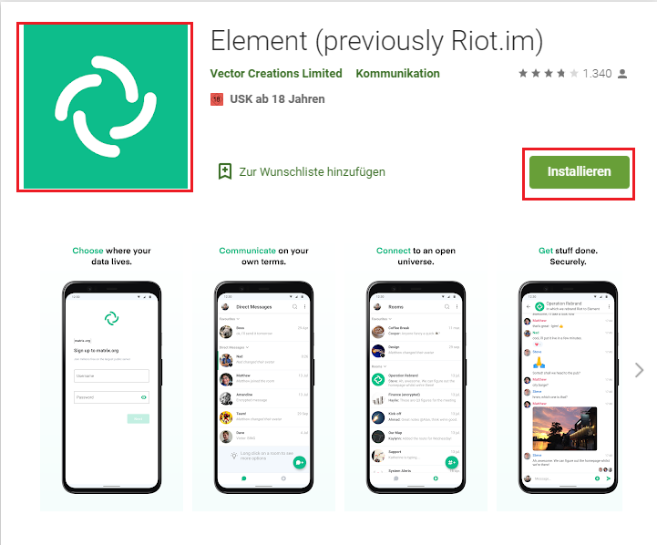 Element (previously Riot) für Android