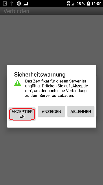 VPN einrichten unter Android - Screenshot